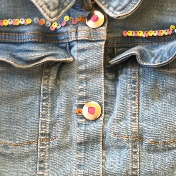 TucTuc jeans jacket with sequins and decorative buttons size 10 - Picture 4 of 4